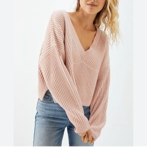 Kendall & Kylie cropped side slit sweater